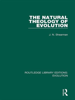 cover image of The Natural Theology of Evolution